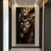 Cadre Décoratif Femme Africaine Élégance Royale – 60 x 120 cm