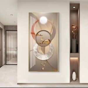 Screenshot Cadre Décoratif Abstrait Luxe en Cristal Porcelaine – 60 x 120 cm – Cadre Doré