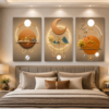 0124B1F6-5C92-4BA9-AC81-6A92F83140E6 Ensemble de 3 tableaux muraux – Collection Art Mural Abstrait – Canvas Premium – 50 × 70 cm