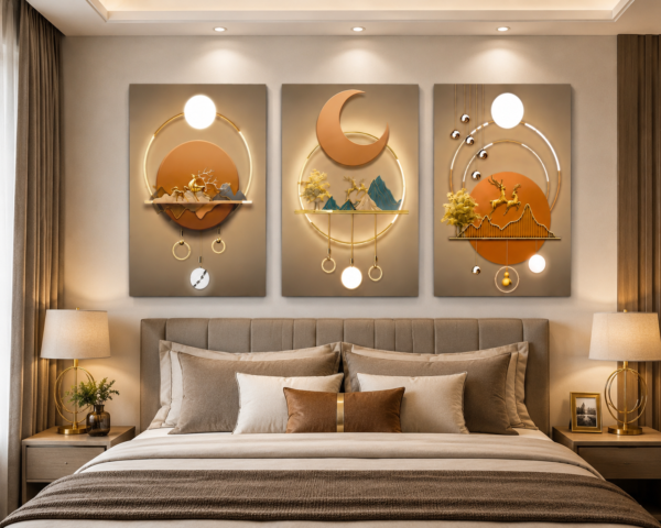 0124B1F6-5C92-4BA9-AC81-6A92F83140E6 Ensemble de 3 tableaux muraux – Collection Art Mural Abstrait – Canvas Premium – 50 × 70 cm