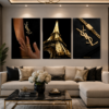 020D0093-FED2-41B7-A878-87FF7C906BBD Élégance Parisienne – Ensemble de 3 Tableaux Décoratifs sur Toile | Style Luxe Noir & Or | 18 × 24 pouces | RithDecor