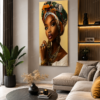 Manifique Tableau Decoratif Femme Africaine -Toile Canevas 60x120 cm