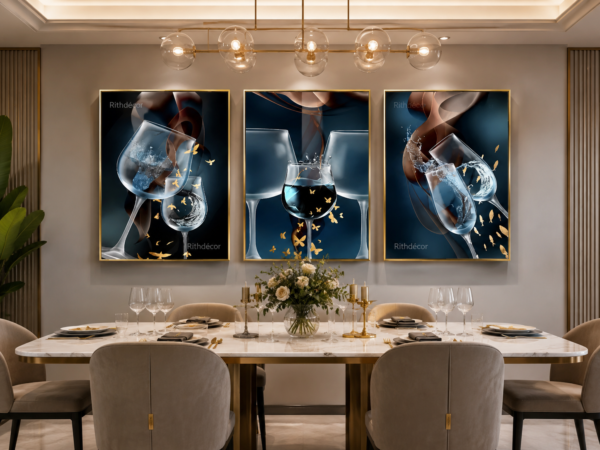 0659D1F7-2663-40BC-A151-2F405FF4739B Ensemble de 3 Cadres Décoratifs Modernes – Verres à Vin en Cristal Porcelaine – 50 × 70 cm