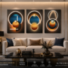1631A1FB-5F17-4BF2-8144-C98B50046DDB Ensemble de 3 Tableaux Muraux Abstraits Lumineux – Canvas sur Toile – Art Moderne Géométrique – 50 × 70 cm