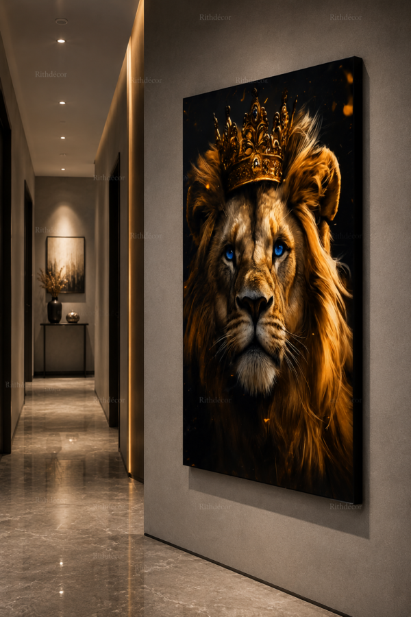1823395C-5D43-4C87-B916-D919E0E83E5D Lion Royal – Tableau décoratif sur toile canevas | 60 × 120 cm