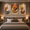 184539FC-2BC0-450B-AC4B-B1FF9ABEF2E3 Ensemble de 3 Tableaux Décoratifs Abstraits – Canvas sur Toile – Art Mural Moderne Géométrique – 50 × 70 cm – Tons Terracotta, Beige, Gris et Or