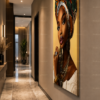 Manifique Tableau Decoratif Femme Africaine -Toile Canevas 60x120 cm