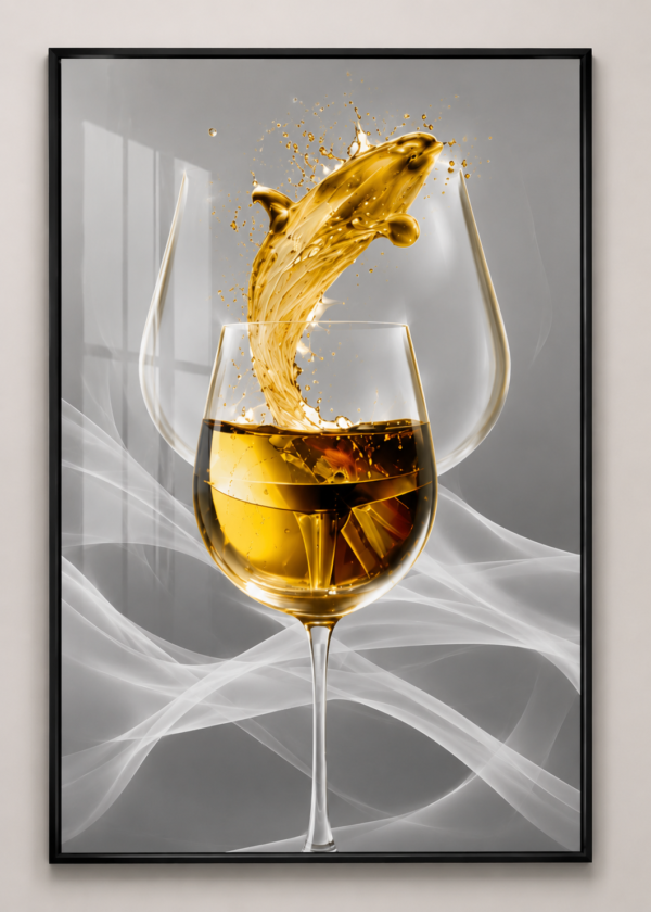 28C20807-E136-439E-91D6-E9E6F813206F Cadre Art Mural – Verre & Ambiance Dorée | Cristal Porcelaine | Salle à manger | 50 × 70 cm