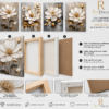 Ensemble de 3 Tableaux Floraux sur Toile – Fleur Blanche Élégante | Décoration Murale Moderne | 50 × 70cm | RithDecor