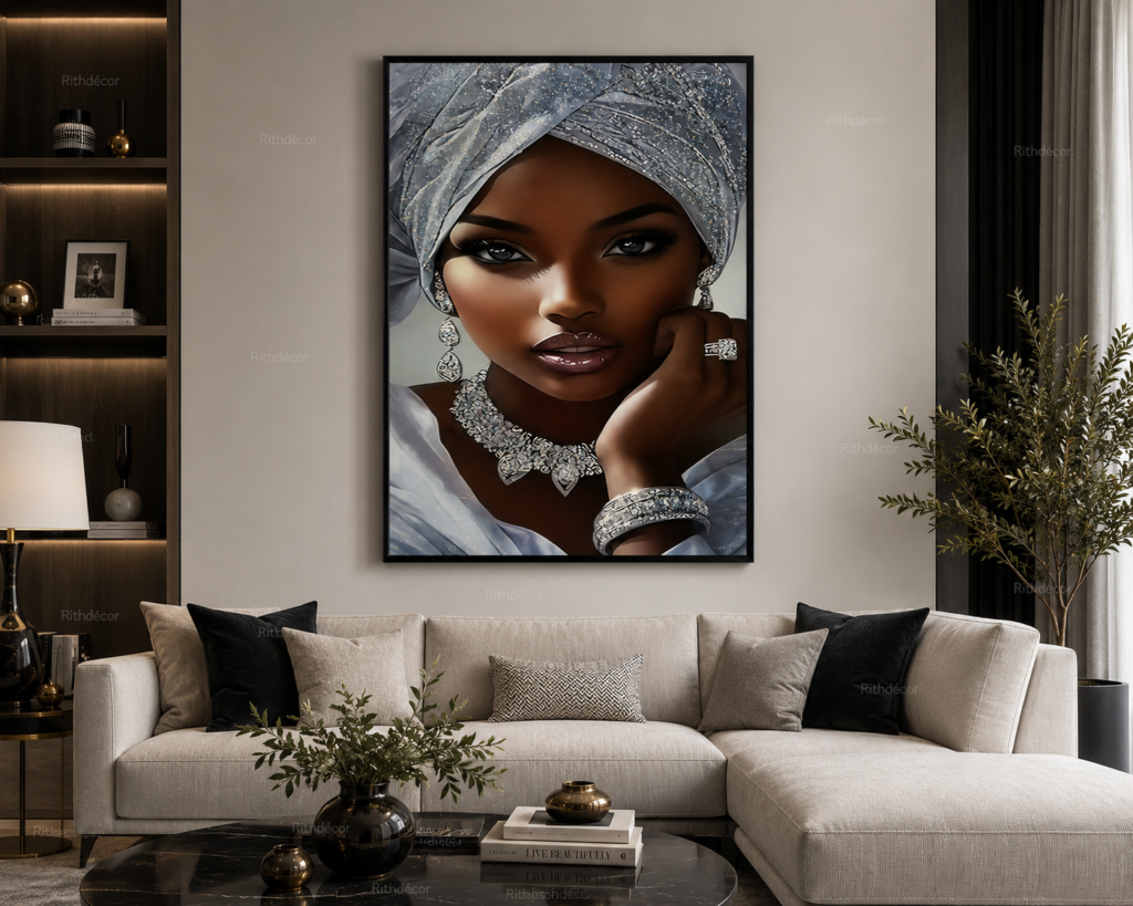 1 PCS Art Mural – Cadre Décoratif en Cristal Porcelaine 50 × 70 cm – Encadrement Noir ou Doré – Art Mural de Luxe
