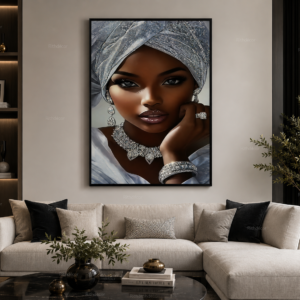 1 PCS Art Mural – Cadre Décoratif en Cristal Porcelaine 50 × 70 cm – Encadrement Noir ou Doré – Art Mural de Luxe