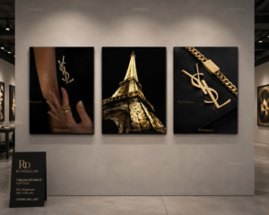 41E2F8C3-D09C-46CF-A5DB-CA484865684B Élégance Parisienne – Ensemble de 3 Tableaux Décoratifs sur Toile | Style Luxe Noir & Or | 18 × 24 pouces | RithDecor