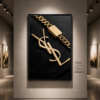 1 PCS  Art Éméral – Inspiration Yves Saint Laurent – Cadre Décoratif en Cristal Porcelaine 50 × 70 cm – Art Mural Luxe