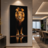 507FF20C-9CB5-40DC-BD10-8ECE518963A1 Lion Majestueux – Tableau Décoratif sur Toile | Canvas Wall Art Moderne | Noir et Or | 60 × 120 cm | RithDecor