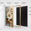 Ensemble de 3 Pièces – Art Mural Floral Moderne | Cadre en Cristal Porcelaine | 50 × 70 cm | Décoration Murale de Luxe | RithDecor