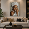 5A039E98-7C6D-45A2-9F33-AF7B33BB90DB Pièce d’art mural élégance africaine – Tableau sur toile (Canvas) – 18 × 24 pouces – Prêt à accrocher