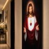1 Pcs Tableau Décoratif Jésus Sacré-Cœur – Art Mural Religieux Moderne | Cadre Canva | 60 × 120 cm | RithDecor