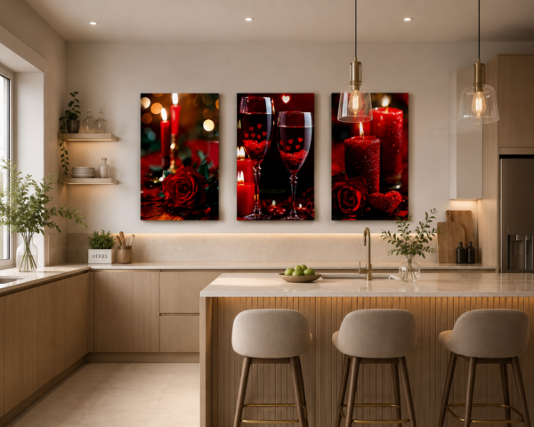 5EBC3D17-A83B-4E82-998D-8B8F2C606163 Ensemble de 3 Tableaux Toile Canvas – Ambiance Romantique Rouge | Décoration Murale Moderne – 50 × 70 cm