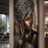 6AA45711-84E8-41B4-9550-9815F35AD830 Art mural 1 pièce – Femme Africaine Élégante | Décoration Murale en Métal | Tableau Vertical Moderne | 60 × 120 cm | Rithdecor