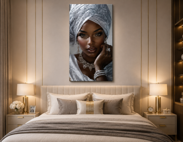6E66064E-209B-4C40-A7E4-05078DFD454D Art mural Femme Africaine Élégante – Tableau sur Toile (Canvas) | Décoration Murale Moderne | 60 × 120 cm | Rithdecor