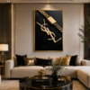 1 PCS  Art Éméral – Inspiration Yves Saint Laurent – Cadre Décoratif en Cristal Porcelaine 50 × 70 cm – Art Mural Luxe