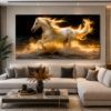 Art mural Cheval Blanc – Tableau sur Toile (Canvas) | Décoration Murale Moderne | Cadre Toile | 60 × 120cm | Rithdecor