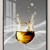 Art Mural Moderne en Cristal Porcelaine – Verres Élégants | Cadre Noir et Doré | 50 × 70 cm