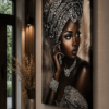 82BC1D53-87E4-49ED-BB80-E65B583651A8 Art mural 1 pièce – Femme Africaine Élégante | Décoration Murale en Métal | Tableau Vertical Moderne | 60 × 120 cm | Rithdecor