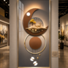 8689421A-BE88-4B03-A369-9E8A39183BFC Tableau mural contemporain HD – Cristal porcelaine – Cadre aluminium or champagne brossé – 60 × 120 cm