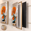 1 Pcs Tableau mural moderne en cristal porcelaine – Sculpture abstraite de luxe avec cadre noir ou champagne brossé
