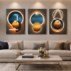 9A6992E6-E056-4850-8F55-2D3FA7786667 Ensemble de 3 Tableaux Muraux Abstraits Lumineux – Canvas sur Toile – Art Moderne Géométrique – 50 × 70 cm