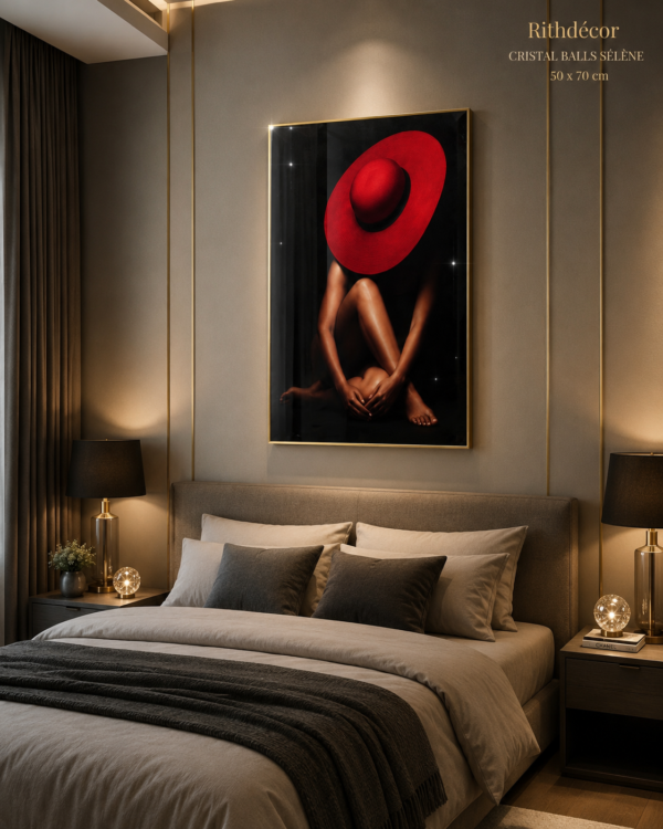 9D2B2EBF-EEE6-427F-AEB2-D769FBAB2D9B Mystère Écarlate – Cadre décoratif en cristal porcelaine | 50 × 70 cm