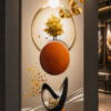 Tableau Abstrait Moderne 3D Beige et Or – Toile Murale Verticale 60 × 120 cm – Décoration de Salon de Luxe