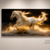 Art mural Cheval Blanc – Tableau sur Toile (Canvas) | Décoration Murale Moderne | Cadre Toile | 60 × 120cm | Rithdecor