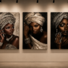 B64A709A-657E-496E-A4F9-173E155753CA Ensemble de 3 tableaux sur toile – Femmes africaines élégantes – 18 × 24 pouces
