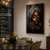 B7ADECE1-B30E-4B63-9BF6-49B625CC1581 Art mural 1 pièce – Portrait Femme Élégante Noir & Or | Tableau en Cristal Porcelaine | Décoration Murale Moderne | 50 × 70 cm | Rithdecor
