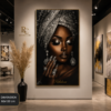 C16C3E92-83FF-4BA8-8A1F-3C5F6C83FABA Art mural 1 pièce – Portrait Femme Élégante Noir & Or | Tableau en Cristal Porcelaine | Décoration Murale de Luxe | 60 × 120 cm | Rithdecor