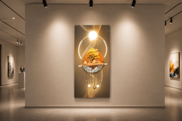 CEB5CE4F-578F-40BA-B7BC-99D12D52D0AD Tableau Décoratif Moderne Arbre Doré & Cerfs – Art Mural Vertical | Cadre Canva | 60 × 120 cm | RithDecor