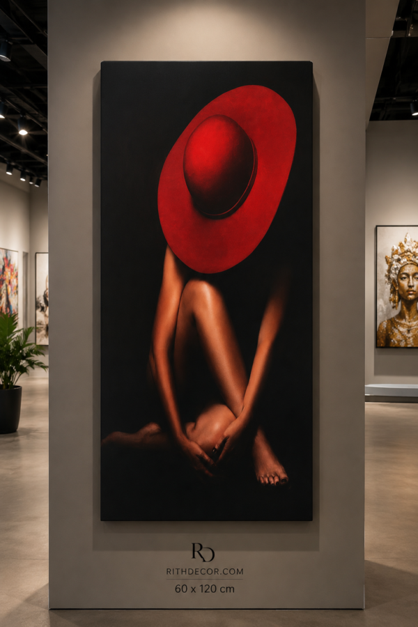 D76A6939-27D8-49D6-BF96-69FA3EFF9617 Silhouette Rouge – Tableau décoratif moderne sur toile | 60 × 120 cm