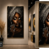 E8DF63AC-39D4-483E-BAB0-5133C0BD1F1F Art mural 1 pièce – Portrait Femme Élégante Noir & Or | Tableau en Cristal Porcelaine | Décoration Murale de Luxe | 60 × 120 cm | Rithdecor