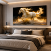 Art mural Cheval Blanc – Tableau sur Toile (Canvas) | Décoration Murale Moderne | Cadre Toile | 60 × 120cm | Rithdecor
