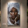 F87910F2-043A-45BC-AB0E-39066A44C3D5 Art mural Femme Africaine Élégante – Tableau sur Toile (Canvas) | Décoration Murale Moderne | 60 × 120 cm | Rithdecor