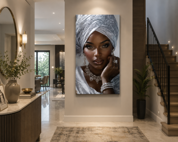 FBF60CDF-4F27-4B22-B91F-0C56F28B28A8 Art mural Femme Africaine Élégante – Tableau sur Toile (Canvas) | Décoration Murale Moderne | 60 × 120 cm | Rithdecor