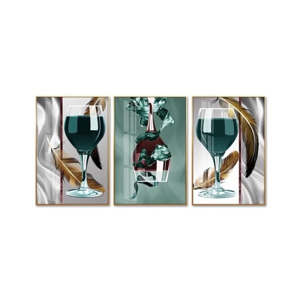 Elegant 3-Piece Porcelain Crystal Wall Art