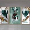 Elegant 3-Piece Porcelain Crystal Wall Art