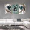 Elegant 3-Piece Porcelain Crystal Wall Art