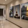 Trio Urbain Prestige – Paris & Architecture Européenne | Ensemble de 3 Tableaux sur Toile