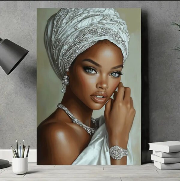 IMG_6207 Pièce d’art mural élégance africaine – Tableau sur toile (Canvas) – 18 × 24 pouces – Prêt à accrocher