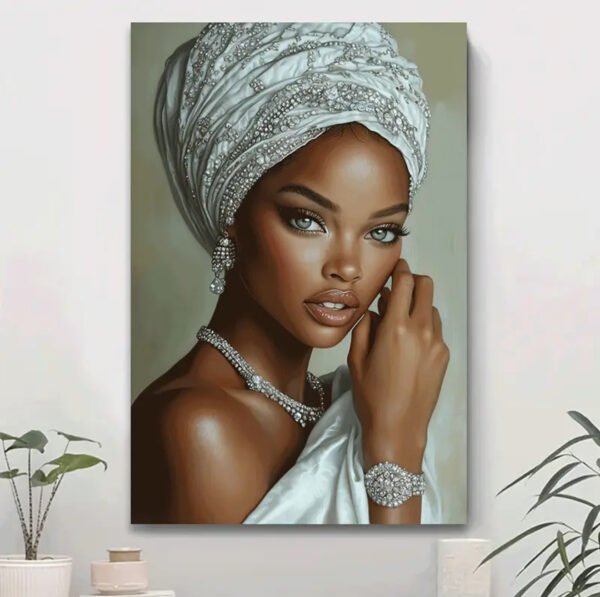 IMG_6208 Pièce d’art mural élégance africaine – Tableau sur toile (Canvas) – 18 × 24 pouces – Prêt à accrocher