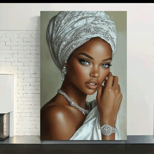 IMG_6209 Pièce d’art mural élégance africaine – Tableau sur toile (Canvas) – 18 × 24 pouces – Prêt à accrocher